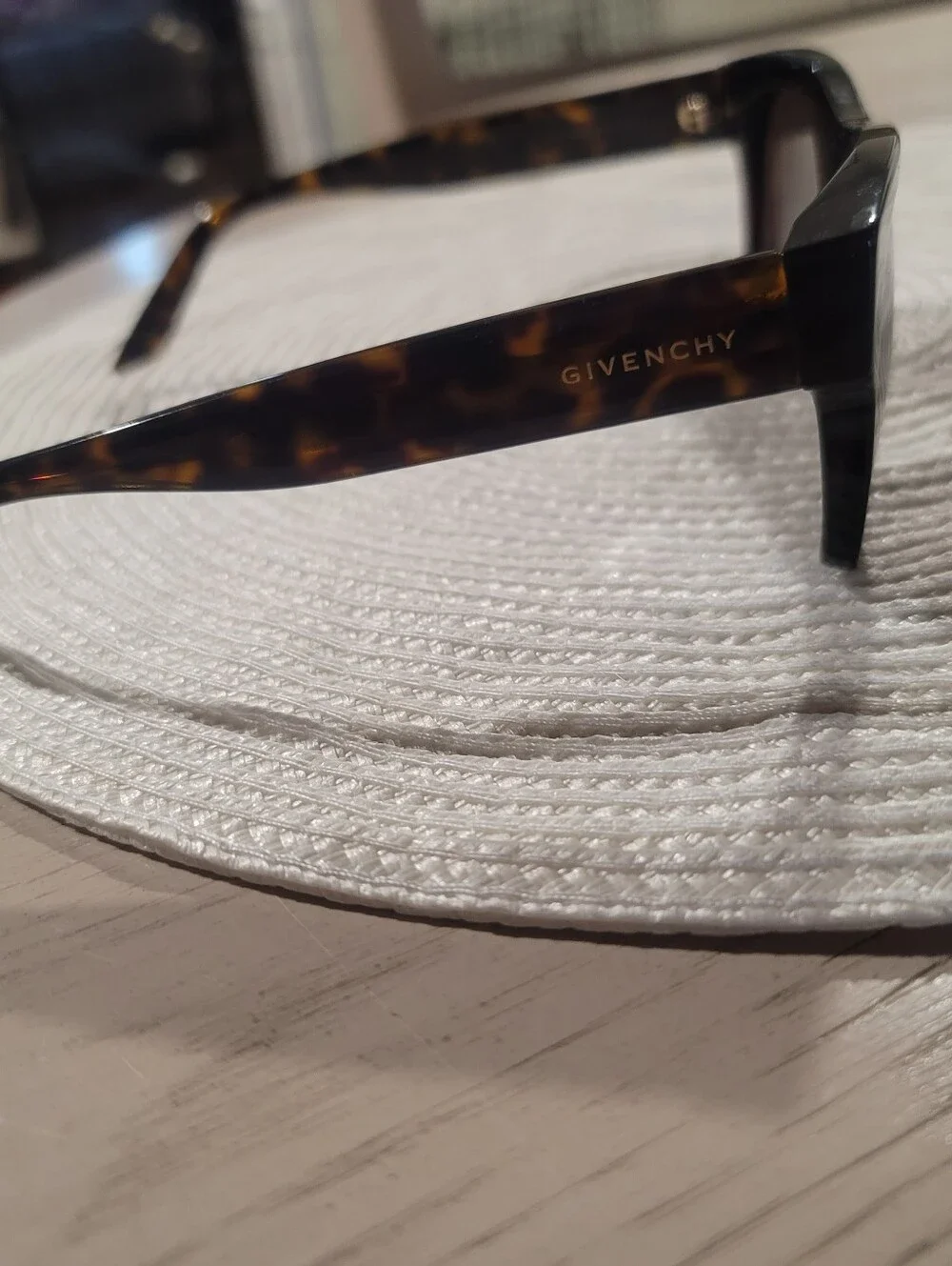 Givenchy Men's Tortoiseshell Sunglasses with Gold Logo